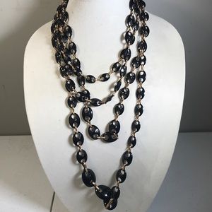 Stunning black beaded necklace